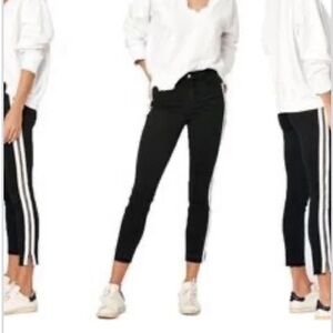 Black Women's Jeans with White Stripes